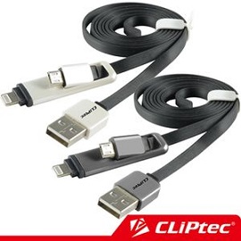 CLiPtec Lighting+Micro USB 傳輸線